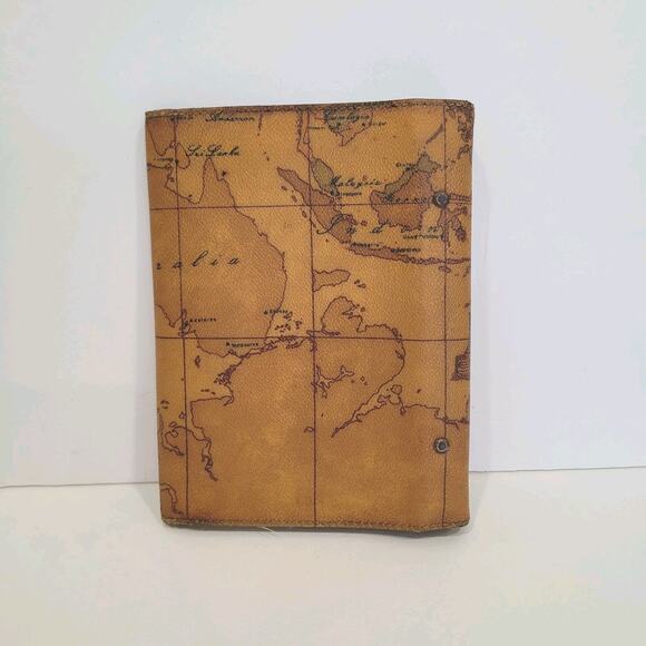 Alviero Martini Organizer Map Geo Leather Planner B6 7x5 Size Notebook Italian - Picture 2 of 10